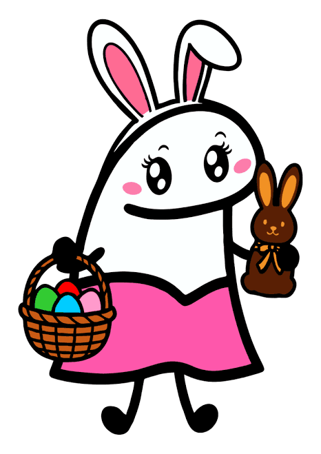 Niña in bunny ears holding an Easter basket
